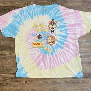 Five‎ Nights At Freddy's Tie Dye Graphic Tee 2XL Gamer Y2K T-Shirt Mens Womens